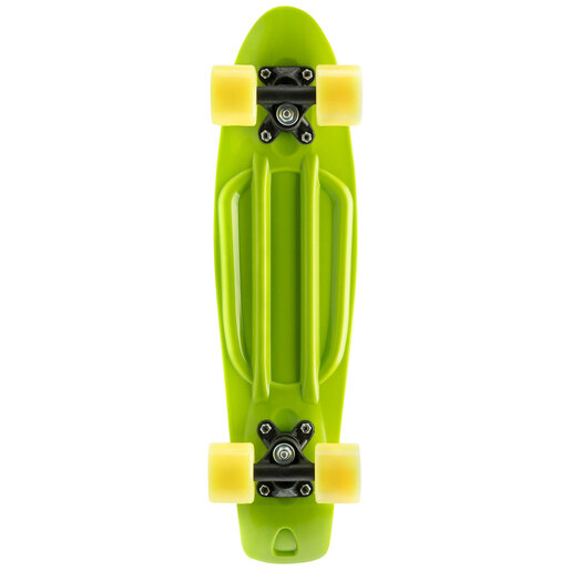 Xootz Kids Retro Plastic Complete Cruiser Skateboard with LED wheels - Green