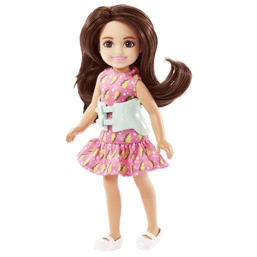 Barbie Chelsea 15cm Doll - Pink Dress and Brace