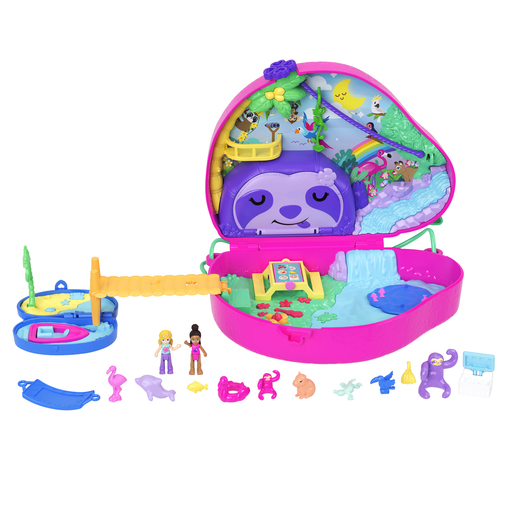 Polly Pocket Sloth Family 2-in-1 Purse Compact Playset