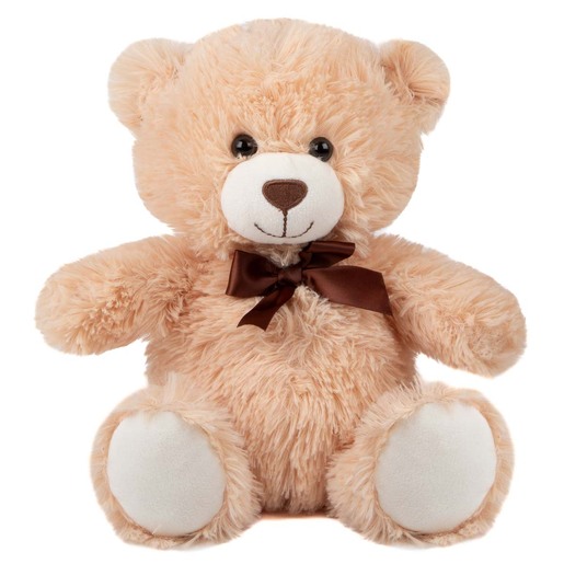 Traditional 25cm Beige Teddy Bear with Brown Bow