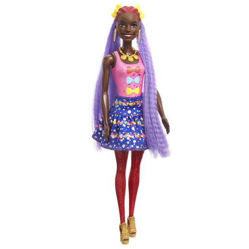 Barbie Colour Reveal Purple Glitter Hair Swaps Doll