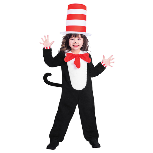 Cat in the Hat Jumpsuit Dress Up Costume 6-8 Years