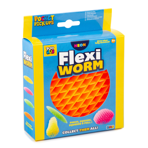 Flexi Worm Solid Colours Fidget Toy (Styles Vary)