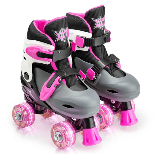 Xootz LED Adjustable Quad Roller Skates Size 13-3 (Pink)