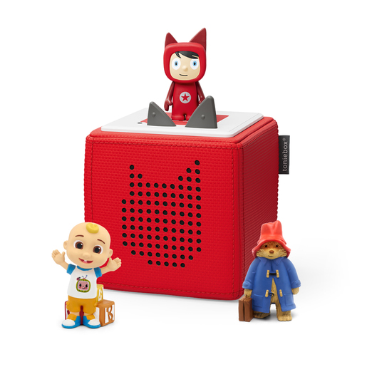 tonies Toniebox with CoComelon JJ and Paddington Audio Character Bundle - Red