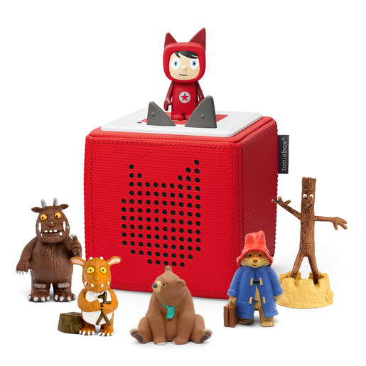 tonies Toniebox with 5 Children's Book Audio Character Bundle - Red