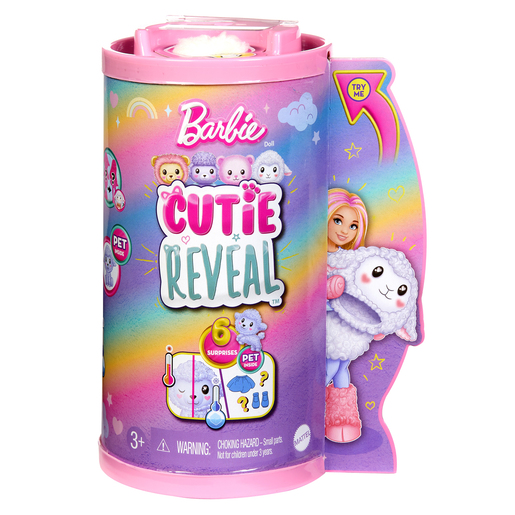 Barbie Cutie Reveal Surprise Doll and Pet (Styles Vary)