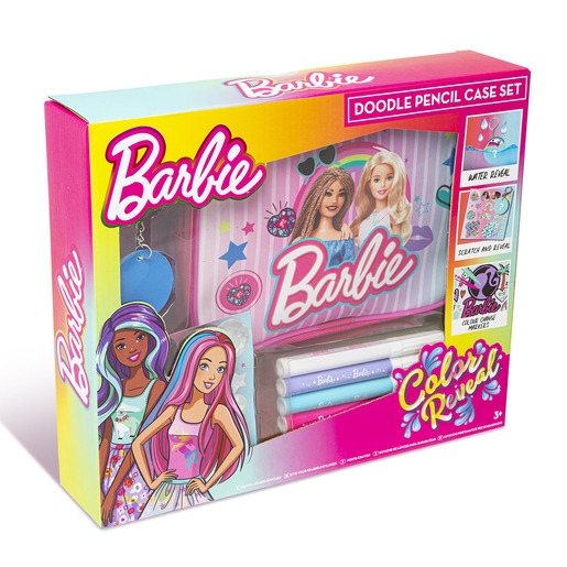 Barbie Colour Reveal Doodle Pencil Case Set