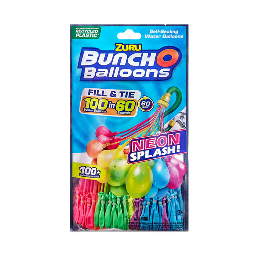 Bunch O Balloons Neon Splash - 100 Self-Sealing Water Balloons (3 Pack) by ZURU