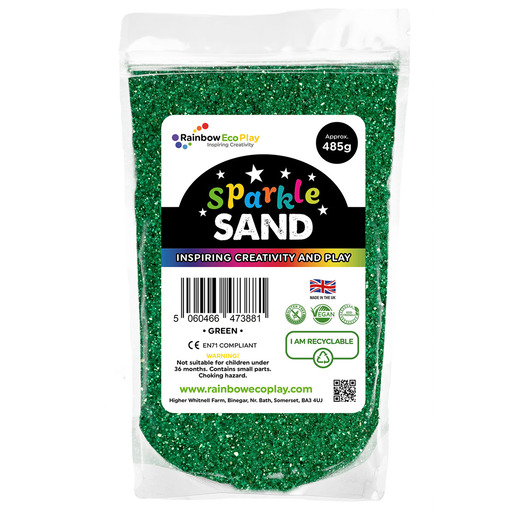 Rainbow Eco Play: Sparkle Sand Pouch 485G - Green