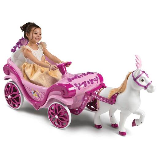 Image of Huffy Disney Princess Royal Carriage and Horse 6V Ride-On