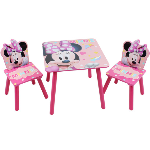 Minnie Mouse Wooden Table and 2 Chairs Set