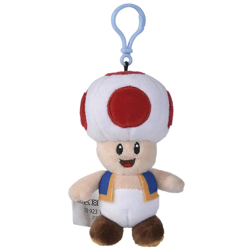 Super Mario 12cm Plush Keychain - Toad Soft Toy