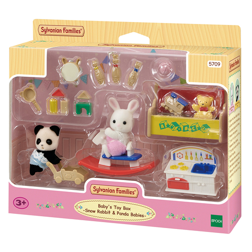 Sylvanian Families Baby's Toy Box - Snow Rabbit and Panda Babies Playset