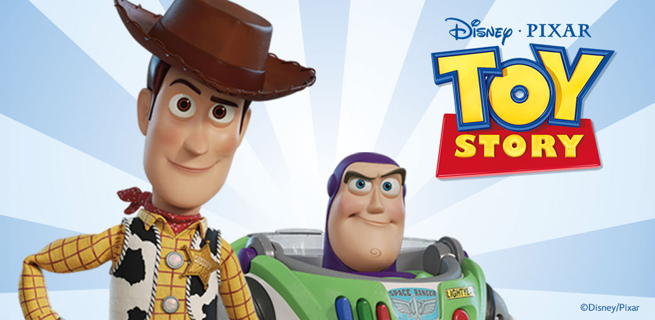 Toy Story poster featuring the characters Woody and Buzz Lightyear
