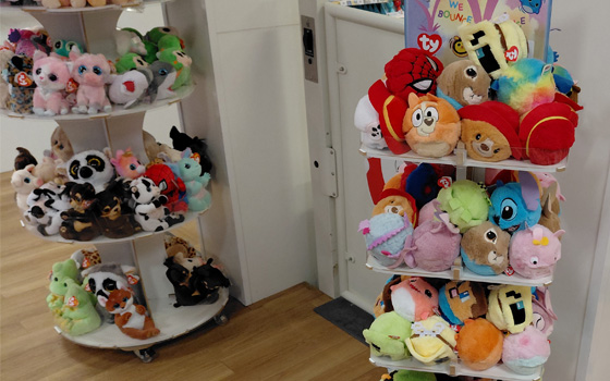 Beanie Bouncer stand in The Entertainer store