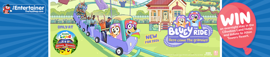 Bluey Competition to win and Overnight stay and tickets to Alton Towers
