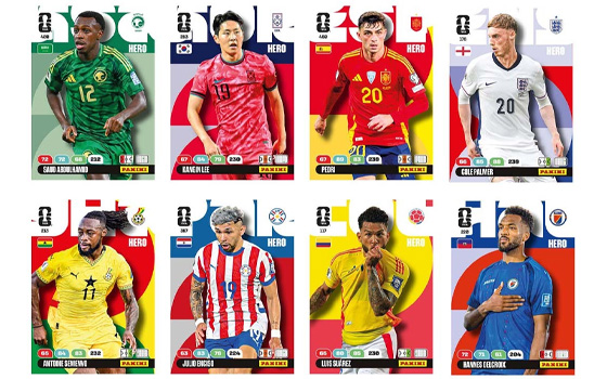 Collection of Panini colectible football cards and stickers
