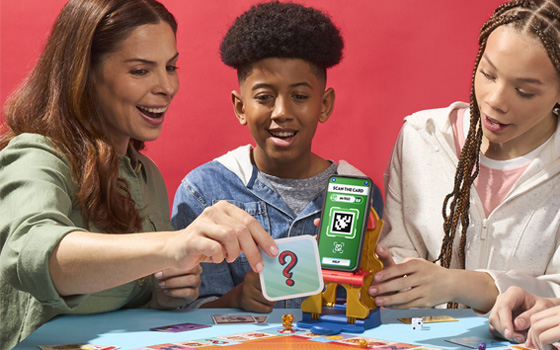 Family playing Monopoly App Banking game