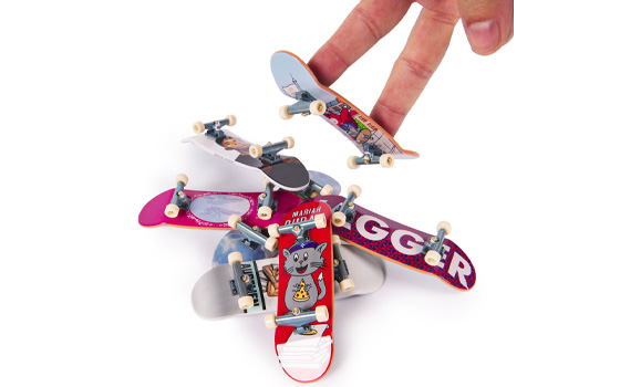 Fingerboarding with a Tech Deck fidget toy