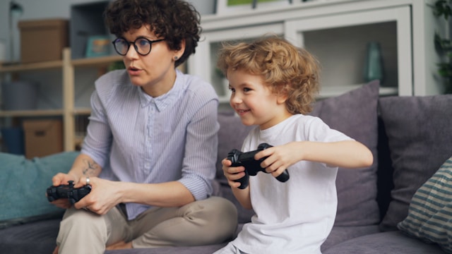 playing game console