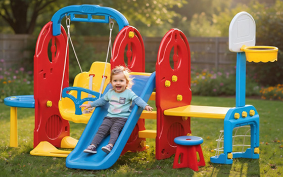 Girl using a Dolu slide