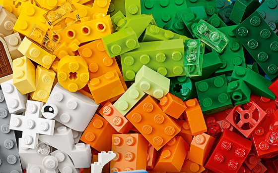 LEGO bricks in all shapes and colours