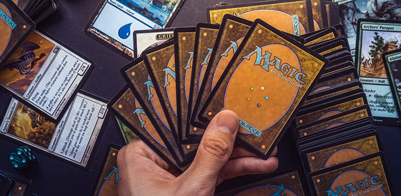 Magic The Gathering deck of cards mid game