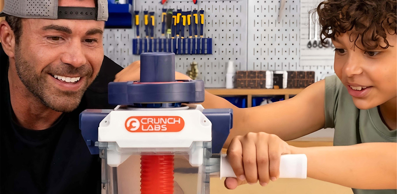 Netflix & YouTube creator Mark Rober with a CrunchLabs product