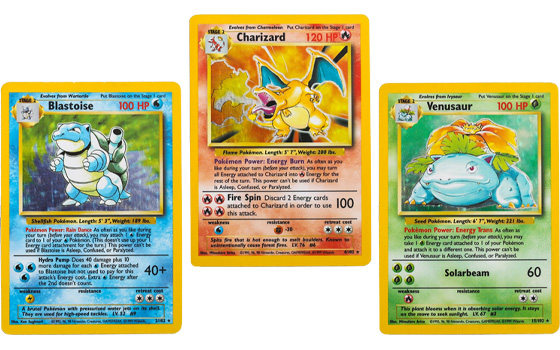 Rare 1st edition starter Pokemon cards
