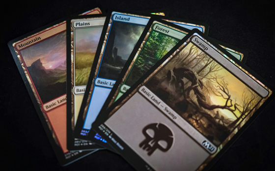 Selection of Magic The Gathering cards spread out