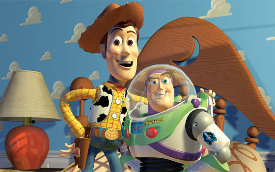 Toy Story 1 character poster featuring Woody and Buzz Lightyear