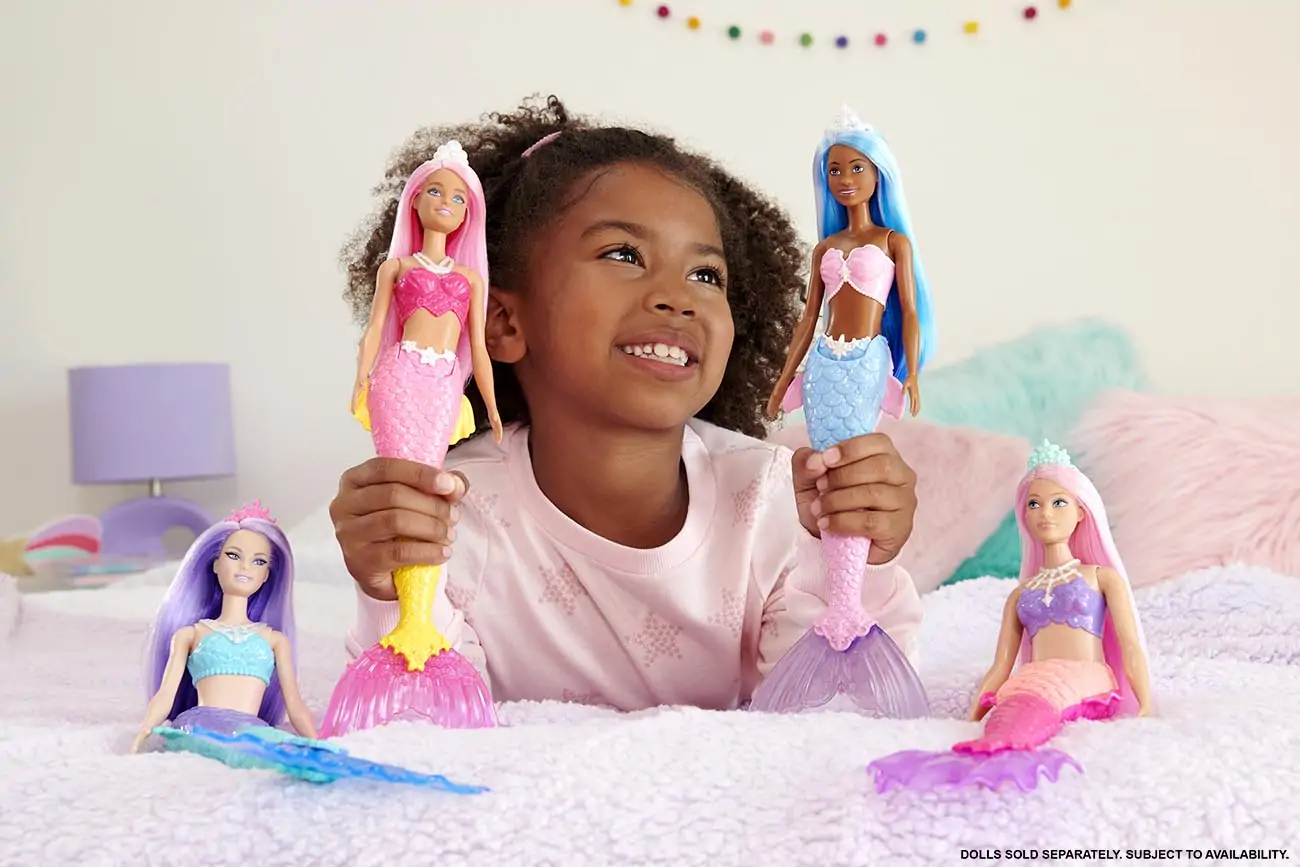 Barbie mermaid dolls.