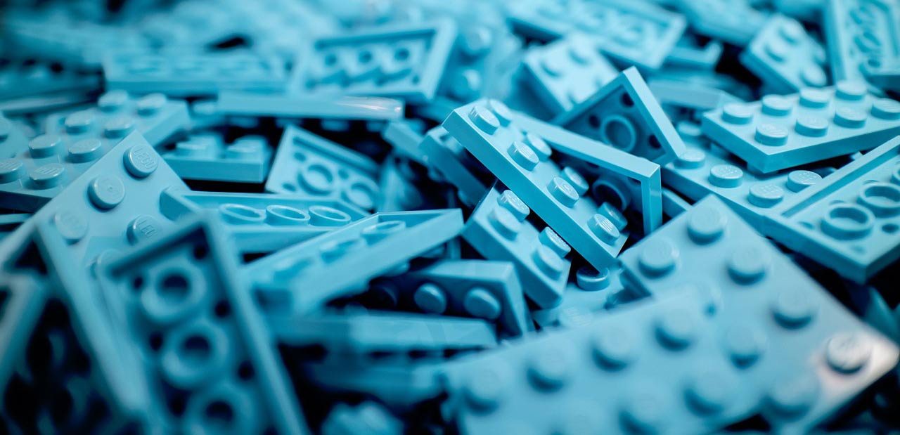 blue lego bricks