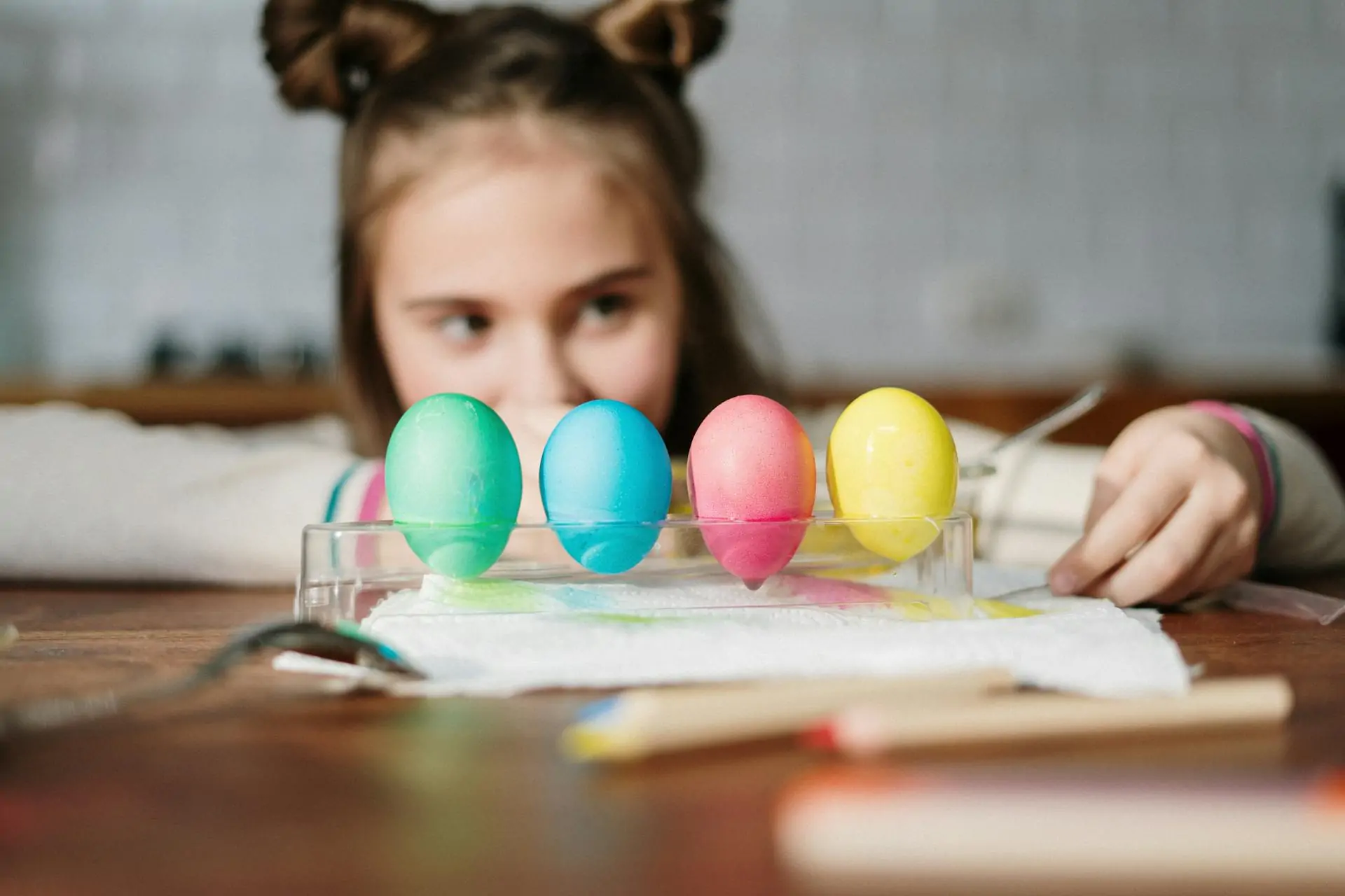 Coloured eggs.