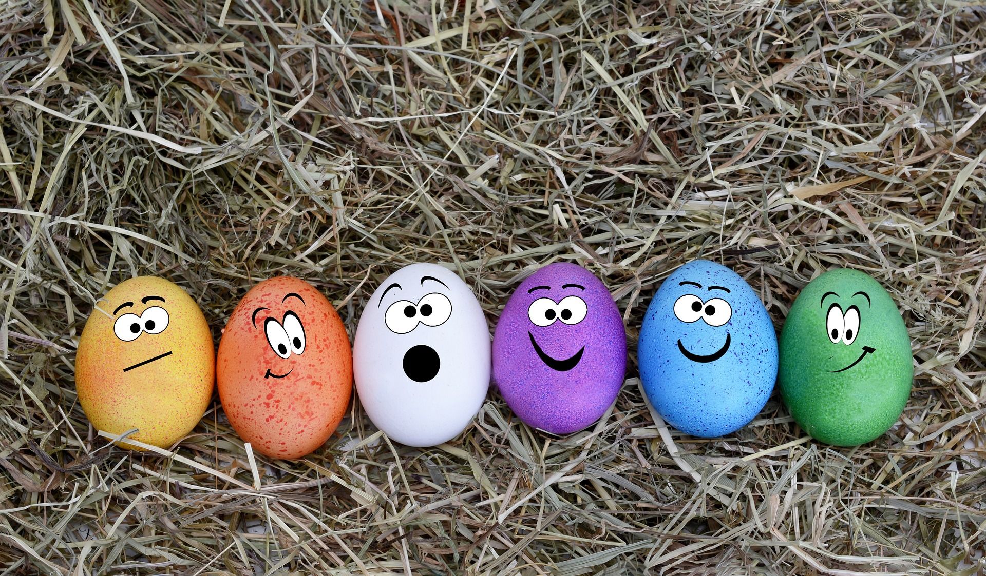 decorated easter stones