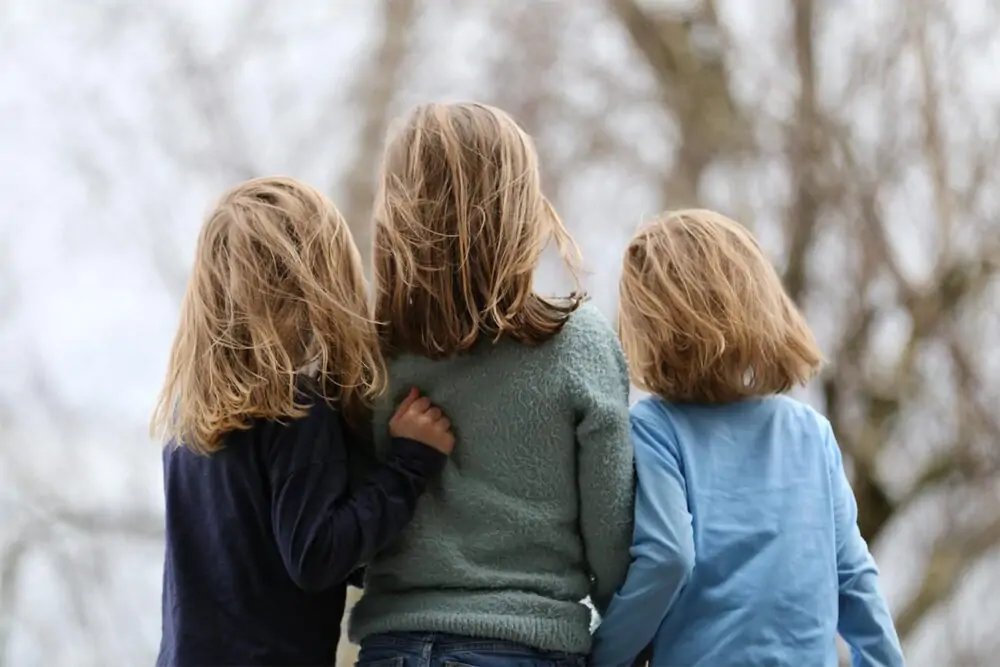 group of children in woods