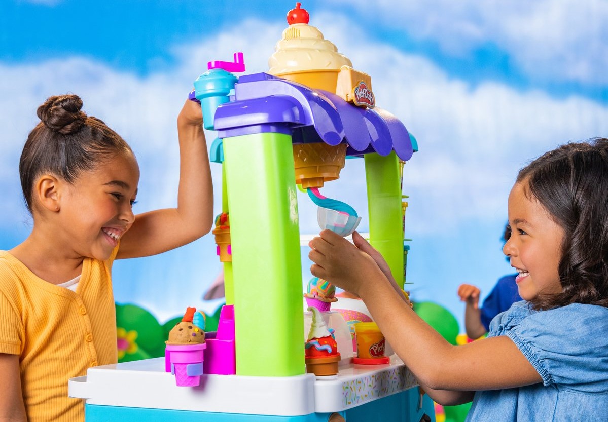 Kids playing with playdough.