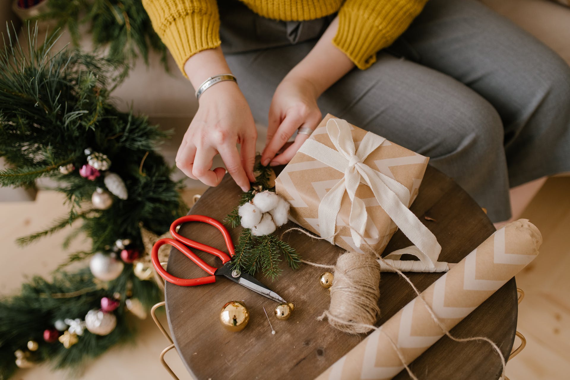 Wrapping present.