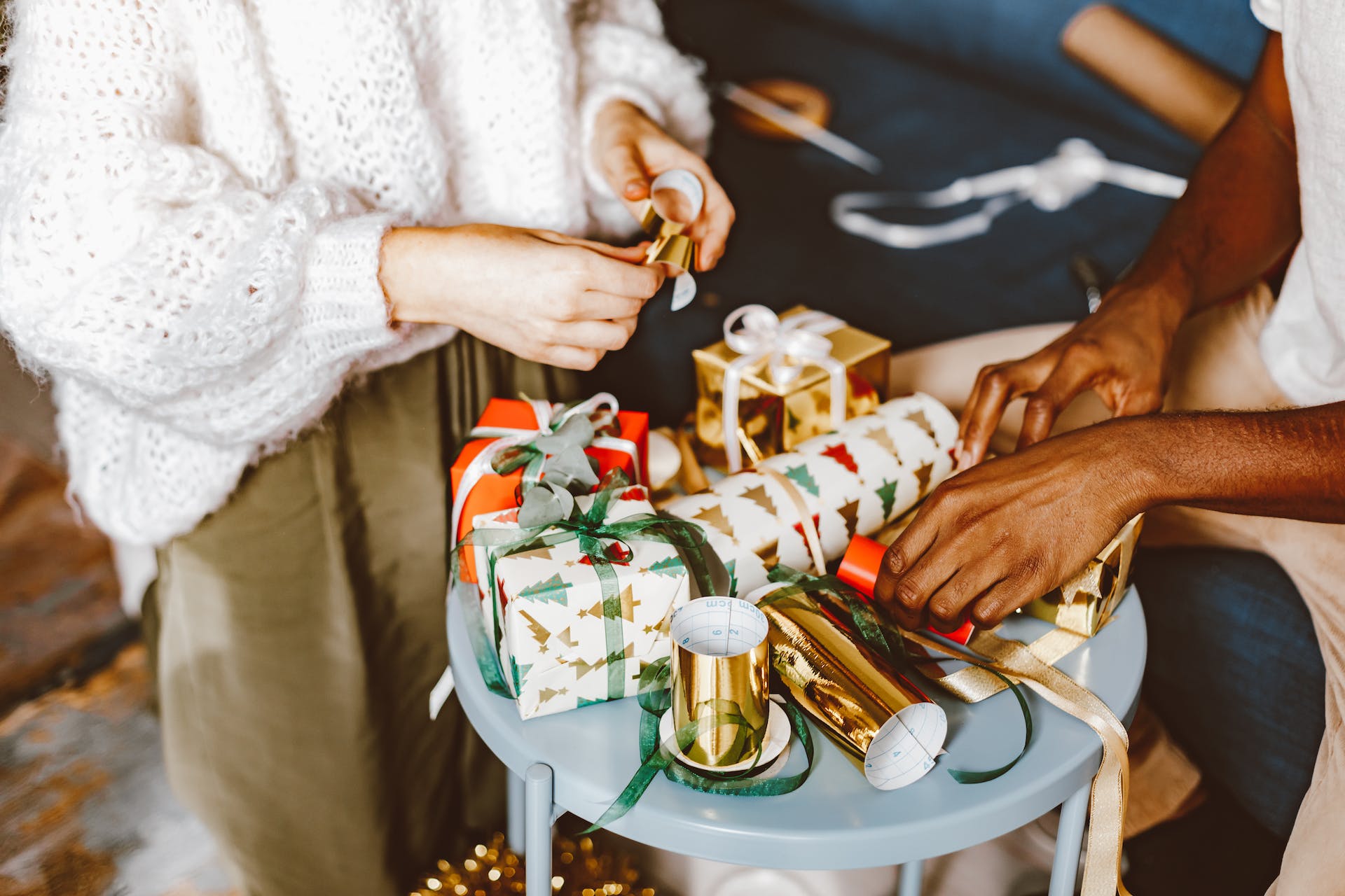 Wrapping decorations.