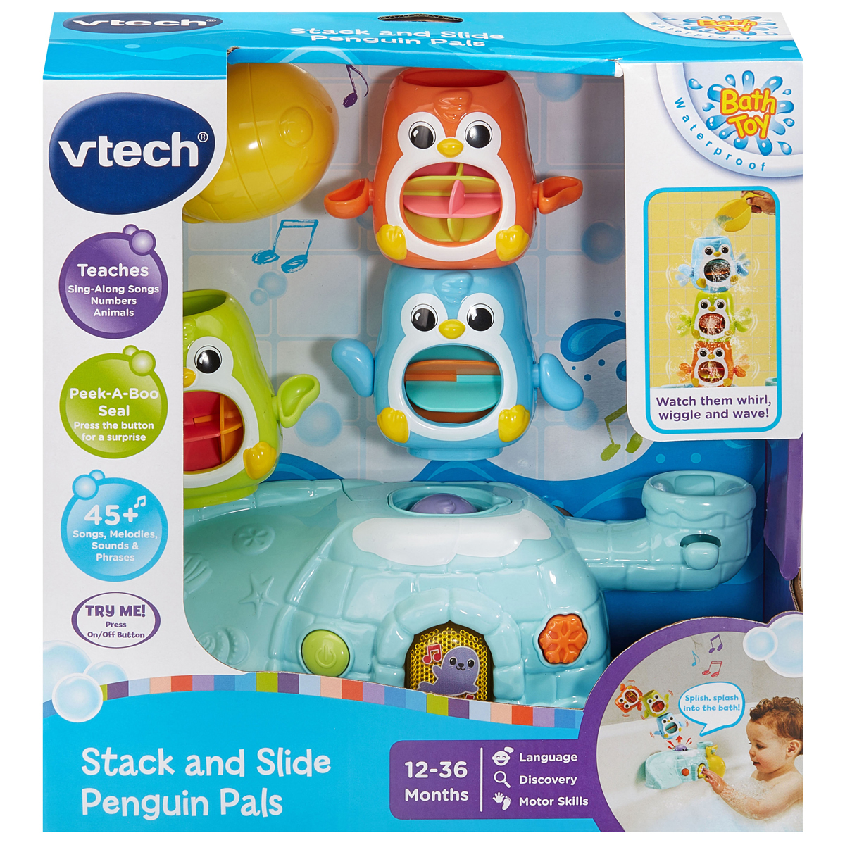 VTech Stack and Slide Penguin Pals Bath Toy | The Entertainer