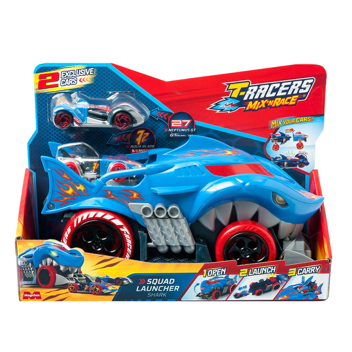 T-Racers Mix 'N Race Shark Squad Launcher Vehicle | The Entertainer