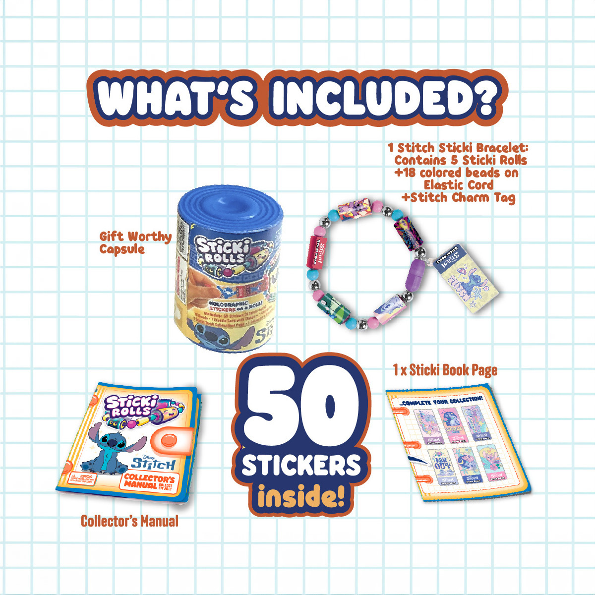 Sticki Rolls Disney Stitch Mystery Capsule (Styles Vary) | The Entertainer