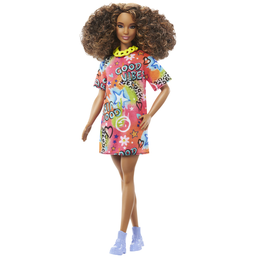 Barbie Fashionistas - Brunette Doll with Graffiti Dress