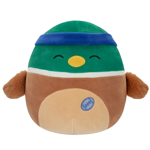 Original Squishmallows 7.5' Soft Toy - Avery the Mallard Duck with Sweatband and Rugby Ball