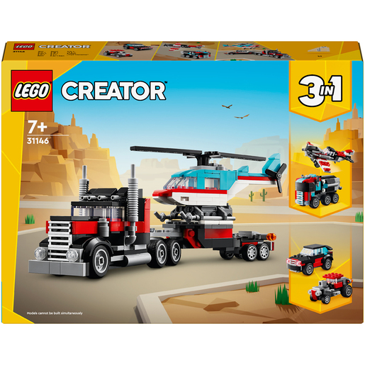 LEGO Creator 3-in-1 Flatbed Truck with Helicopter 31146