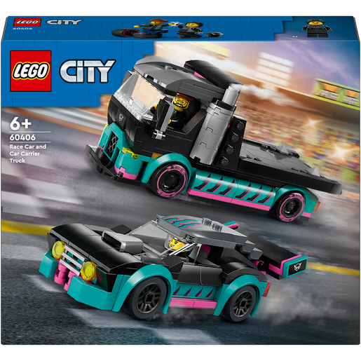 LEGO City Race Car and Car Carrier Truck Building Set 60406