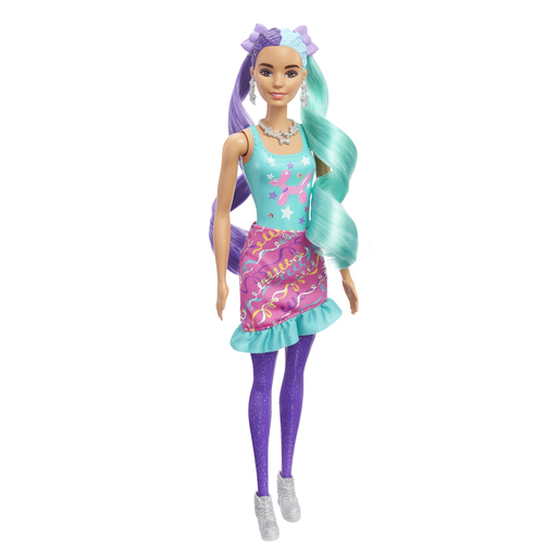 Barbie Colour Reveal Blue Glitter Hair Swaps Doll