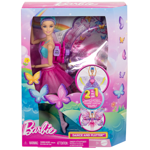 Barbie 2-in-1 Dance and Flutter Doll The Entertainer