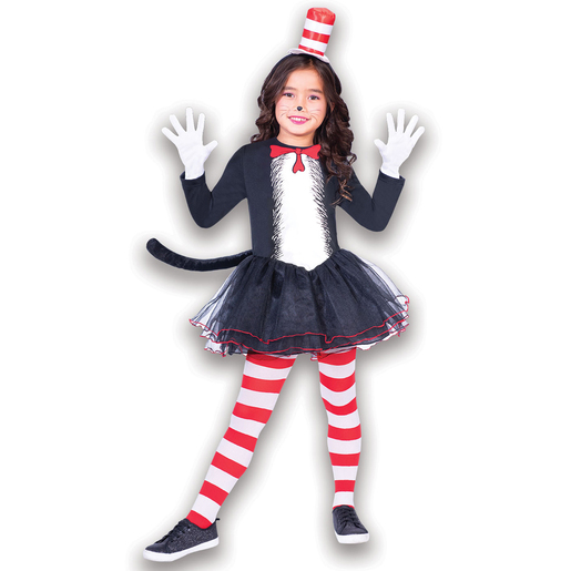 Cat in the Hat Dress Set Dress Up Costume 4-6 Years